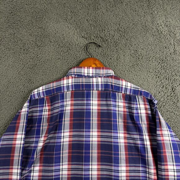 Sid Mashburn Shirt Mens XL Blue Plaid Button Down Long Sleeve Preppy Lightweight - Picture 10 of 14